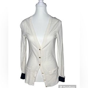 Banana Republic Cream Navy Cardigan